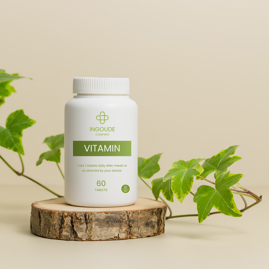 Green &amp; Cream Modern Vitamin Product Feature Mockup
